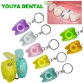 20pcs Dental Portable Dental Floss Keychain Nylon Wire Floss Roll Gum Teeth Clean Tooth Care Oral