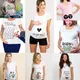 See You Soon 2020 Summer Tees Women T-shirts Slim Maternity Funny Letter Tops O-Neck Pregnancy T