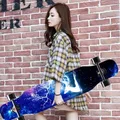 79cm/31" Beginner Skateboard Longboard Maple Flat-Plate Double Rocker Board Steel Bearing PU Wheels