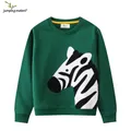 Jumping Meters 2-7T Children's Sweatshirts With Zeebra Embroidery Autumn Spring Boys Girls Clothing