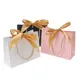 Gift Bags With Handles Paper Party Favor Handbag Bow Ribbon Jewelry Packing Birthday Wedding