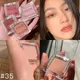 Matte Blush Palette Pearly Blush Shiny Eyeshadow Peach Red Face Makeup Palette Female Cheek Tint