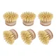 Washing Up Brush Dish Brush 6 Pcs Replacement Brush Heads Wooden Cleaning Dish Brush Refillable