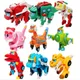 9pcs/set Animal Gogo Dino Deformation Car/Airplane Action Figures Transformation Dinosaur toys for