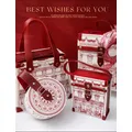 Budapest Architectural Design Round Box Square Leather Handle Candy Box High-Grade Package Case