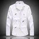 New Fall Men's Fashion Printed Casual Large Size White Black Blue Long Sleeve Shirt 5XL 6XL 7XL