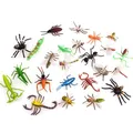 12PCS Simulation Plastic PVC Mini Insect Animals Models Spider Cockroach Beetle Grasshopper