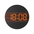 Large Screen Digital Clock Wooden Color 12/24H Household Wall Mounted Clock for Living Room with