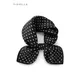 Retro Black natural silk scarf women with white dots 100% real silk scarves 50cm small square