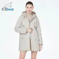 ICEbear 2023 New Female Padded Coat Autumn Mid-Length Loose Parka Women Fashionable Light Cotton