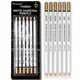 Dainayw White Charcoal Pencils Drawing Set 6 Pcs Smooth Soft & Medium Sketching Pencil for