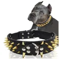 Dog Collar Anti-Bite Spikes Studded Leather Dog Collar Suitable leather Collar For Large Dogs