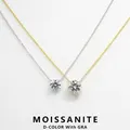 Lnngy 1CT 2CT 3CT Moissanite Pendant Necklace For Women Original 925 Silver Chains Solitaire Drop