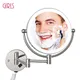 Led Wall Mounted Bathroom Mirror 8 Inch 5X Magnifying Illuminated Makeup Mirror EU/US Plug Bath