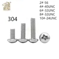 100pcs 2#-56 4#-40 6#-32 8#-32 10#-24UNC Phillips Cross Round Head Machine Screw Metric Pan Head