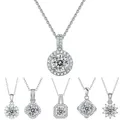 Real 1/2/3 Carat Moissanite Necklace 100% 925 Sterling Silver Lab Diamond Pendant Classic Box Chain