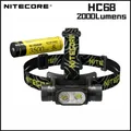 NITECORE HC68 USB Rechargeable LED Headlamp SST 40-W LED 2000Lumens Auxiliary Red Light With