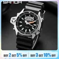 SANDA Sport Men Quartz Digital Watch Creative Diving Watches Men Waterproof Alarm Watch Dual Display