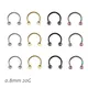 6Pcs/Pack 20G 0.8mm Circular Barbell Horseshoe Septum Ring Cartilage Tragus Nose Hoop Body Pirercing