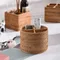 Hand-woven Wicker Straw Storage Basket Portable Four-compartment Storage Fruit Basket Household