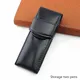 Genuine High Quality Leather Fountain Pen Case / Bag for 2 Pens - Black Pen Holder / Pouch
