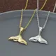 Fashion Ethnic Whale Tail Pendant Necklace for Women Lovely Mermaid Tail Choker Necklace Mermaid