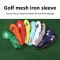 9Pcs/Set Golf Club Covers Mesh Design Thick Plush Dustproof Prevent Damage Waterproof Durable Golfs