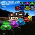 Solar Garden Lights Outdoor Waterproof Fiber Optic Jellyfish Lawn Lights Outdoor Patio Villa Yard