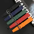 Tropical Fluorine Rubber Watch Band 20mm 22mm Waterproof Porous Breathable Diving Sport Men Women