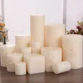 Scentedless Ivory white Pillar Candles for Emergency Household Candles for Praying Several Sizes