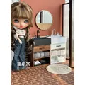 1/6 Doll House Model Furniture Accessories Toilet Hand Washing Cabinet Sink Mirror Bottle Bjd Ob11