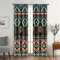 2pcs Mandala Boho Blackout Curtains Bohemian Flowers Stripes Rod Pocket Window Drapes For Bedroom