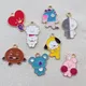 10pcs Alloy Drops Animal Bear Rabbit Dog Charm Pendant Necklace Keychain DIY Handmade Keychain