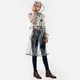 Transparent Raincoat for Women Fashion EVA Waterproof Rain Poncho with Hood Trench Coat Clear Rain