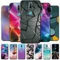 For Nokia 2.4 Case Nokia 2.4 Shockproof Phone Cases For Nokia 2.4 Marble Black Silicone Back Cover