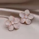 Korean New Design Fashion Jewelry 14K Gold plated Full Zircon Flower Ring Elegant Women's Wedding