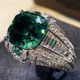 Vintage AAAAA Emerald cz ring 925 Sterling Silver Engagement Wedding Rings for women Men Fine Party