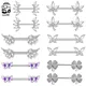 2pcs 316L Steel Maple Leaf Nipple Rings Barbell Butterfly Wing Shield Piercing for Women Girls Sexy