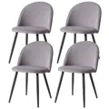 A Set of 4 Kitchen Nordic Dining Chairs Bedroom Velvet Dresser Party Modern Luxury Dining Chairs