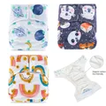HappyFlute Eco-Friendly 3-15kg Organic Cotton Inner Double Leaking Guard Pocket Baby Cloth Diaper