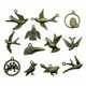 10pcs Antique Bronze Color Birds Charm Pendants Jewelry Accessories Vintage Flying Birds Charms For