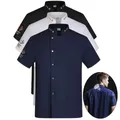 black Chef Jacket Short Sleeve chef uniform Cook Coat Chef T-shirt Baker Work Uniform Waiter