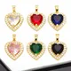 OCESRIO Trendy Multicolor Crystal Heart Necklace Pendant Copper Gold Plated CZ DIY Jewelry Making