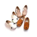 New Cartoon Rabbit Bear Children's Casual Shoes Genuine Leather Fashion Girls Shoes Baby Boys School