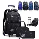 Kids School Bag with Wheels Rolling Backpack for Boy Wheeled School Bag Wheels Trolley Bookbag Carry