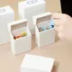 Flip Lid Desktop Storage Box White Mini Idol Photo Card Orangizer Small Stationery Pill Boxes