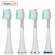 Mornwell 4pcs White Rubberied Replacement Toothbrush Heads with Caps for Mornwell D01/D02 Electric