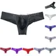 Men's Shiny Silk Mini Bikini Boxer Briefs Underwear Enhance Pouch Bikini Boxers