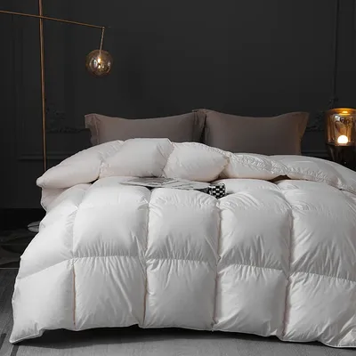 Luxurious Real Goose Down quilts duvets with a bulkiness of 800+ and a cleanliness of 1000+ Soft Comforter Warmth High Grade