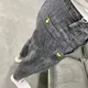 Men's Japanese Micro Span Grey Slim Fit Jeans Summer Fashion Elastic Youth Medium Low Waist Denim